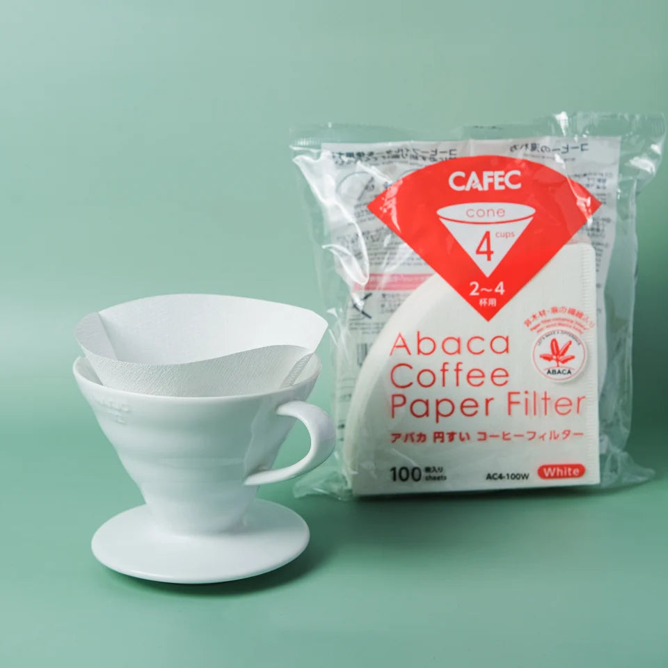 CAFEC Abaca Cone Coffee Paper Filters (2–4 Cups - 100 sheets)