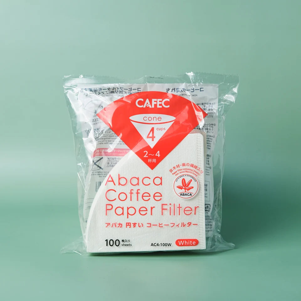 CAFEC Abaca Cone Coffee Paper Filters (2–4 Cups - 100 sheets)